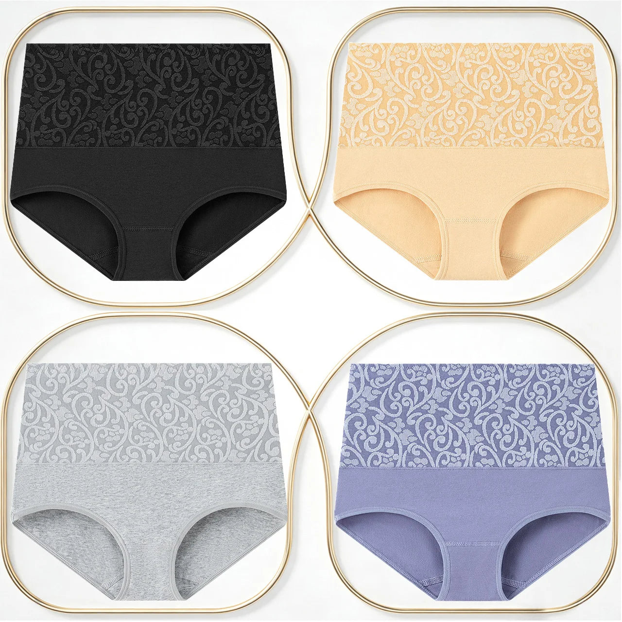 Cotton Women's Underwear for Women High Waisted Briefs Soft Ladies Panties Full Coverage Woman Underpants Lingeries Femme 4 Pack