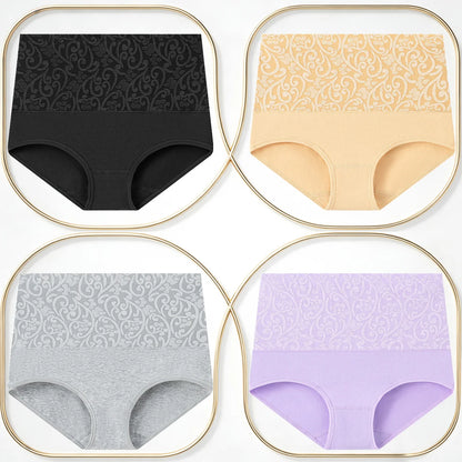 Cotton Women's Underwear for Women High Waisted Briefs Soft Ladies Panties Full Coverage Woman Underpants Lingeries Femme 4 Pack