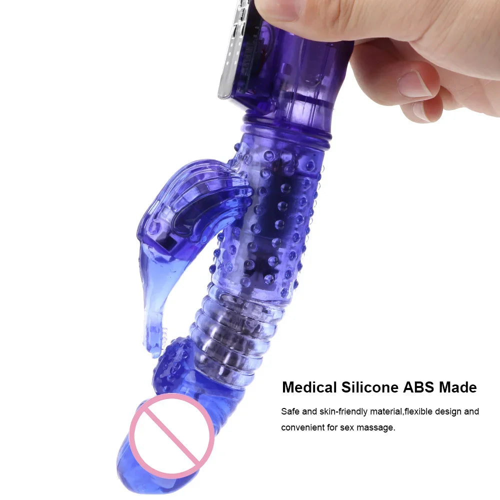 22cm Rotating Beads Vibrators For Women Clitoris Stimulator Vaginal Anal Plug Dildos Female Masturbator Sex Toys Erotic Products