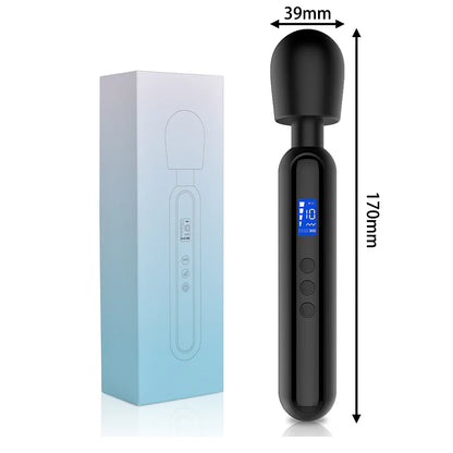 Multi-Functional Waterproof Silicone Massage Stick Vibrator for Women with LCD Display 10 Frequencies 4 Speeds Adult Sexy Toy