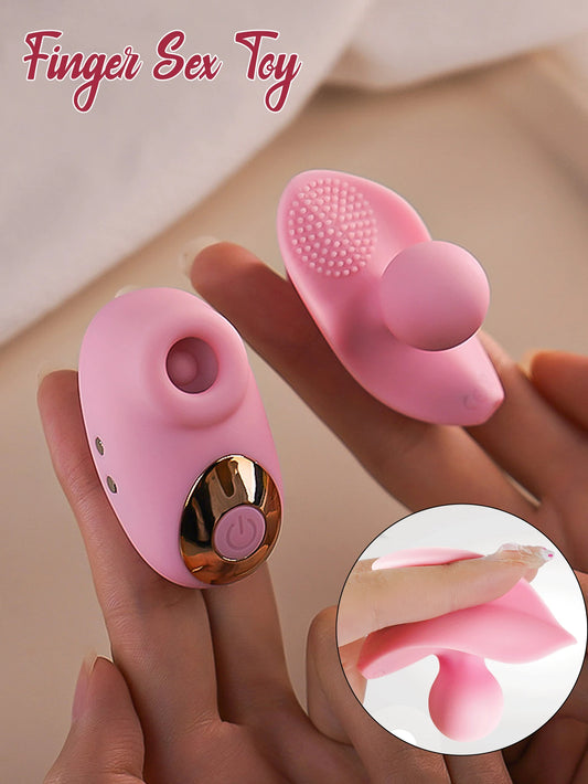 Sucking Vibrator Finger Sex Toy for Women,Fingertip Fun Jumping Egg Clit Massage G spot Vibration Portable Sexurl Tools