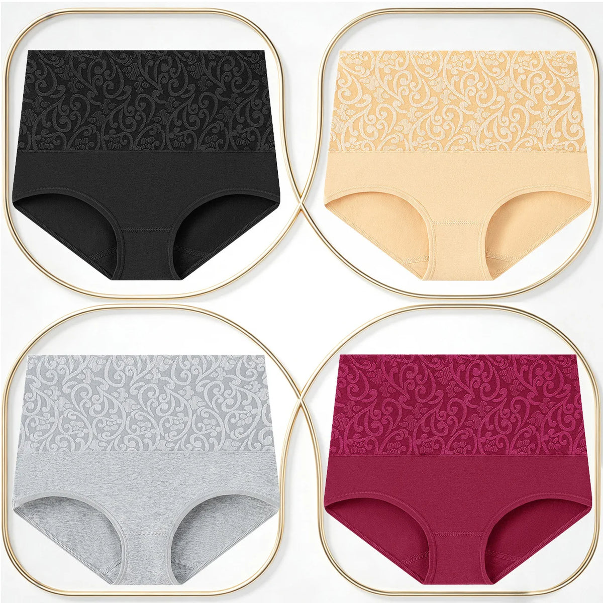 Cotton Women's Underwear for Women High Waisted Briefs Soft Ladies Panties Full Coverage Woman Underpants Lingeries Femme 4 Pack